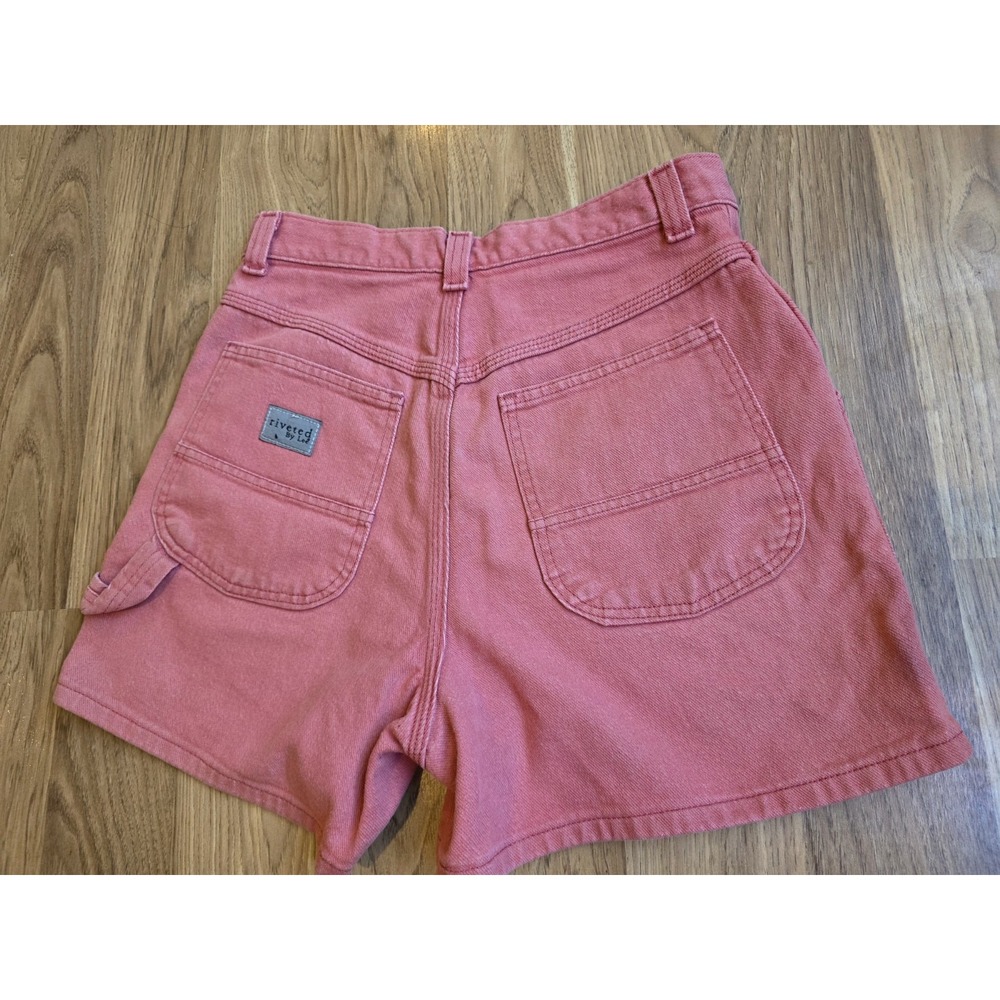 Riveted By Lee Vintage Utility Shorts Womens 8 Coral Pink Carpenter 90s